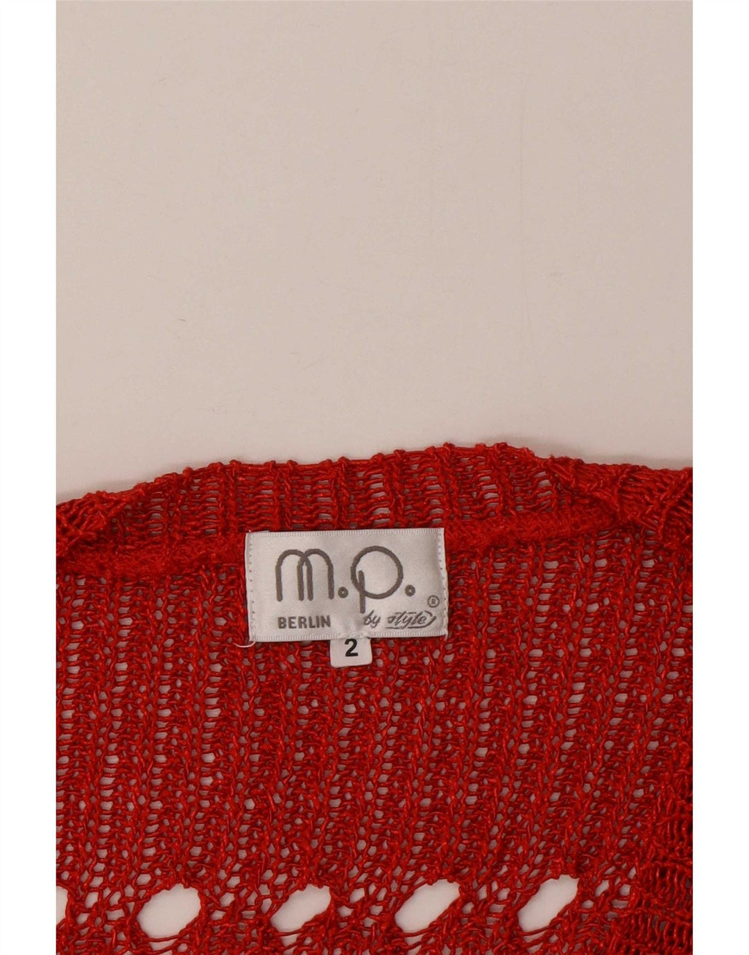 Top colheita oversized feminino vintage UK 2 2XS vermelho