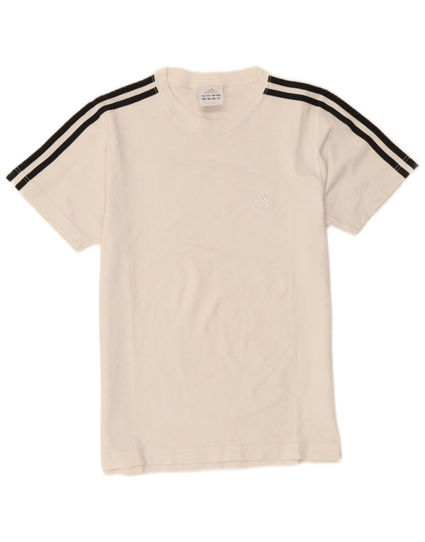 Camiseta masculina Adidas Top UK 36/38 pequena algodão branco
