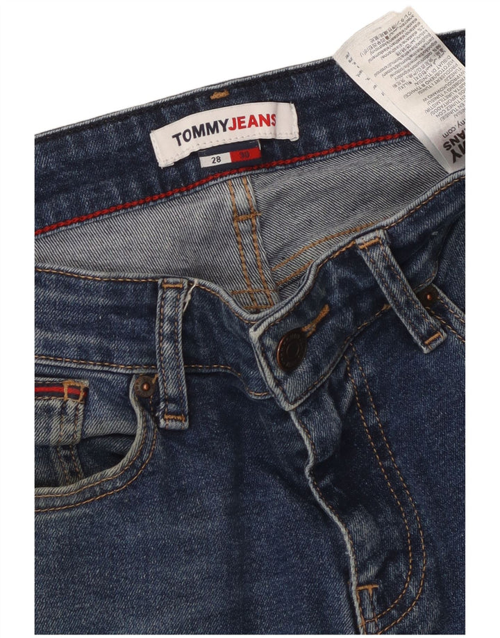 TOMMY HILFIGER Masculino Slim Jeans W28 L30 Azul Algodão