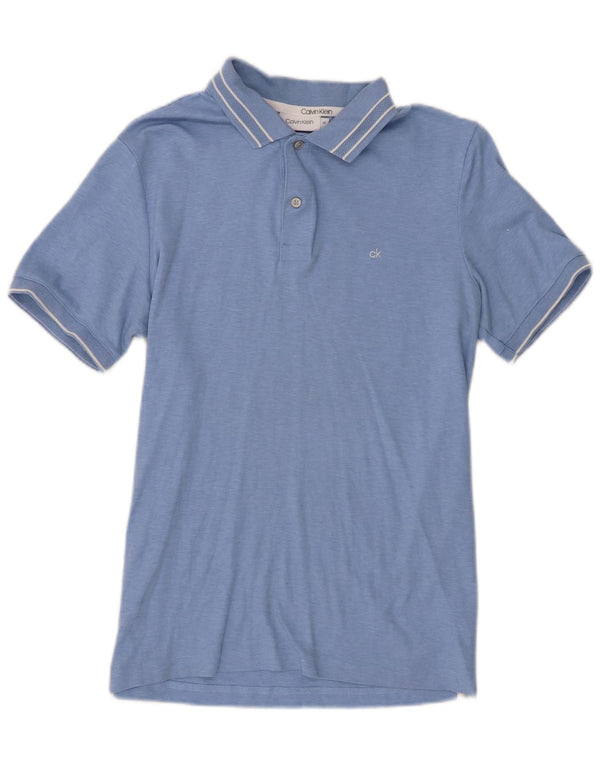 Camisa polo masculina Calvin Klein Slim Fit XS algodão listrado azul