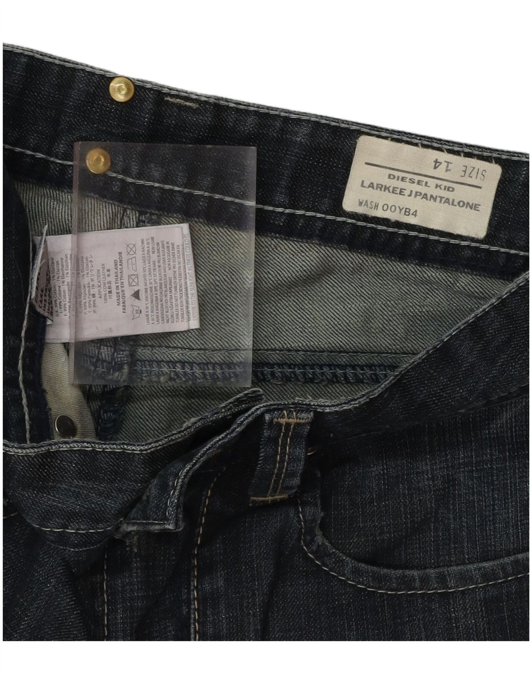 DIESEL Meninos Larkee Straight Jeans 13-14 Anos W30 L31 Azul Marinho Algodão