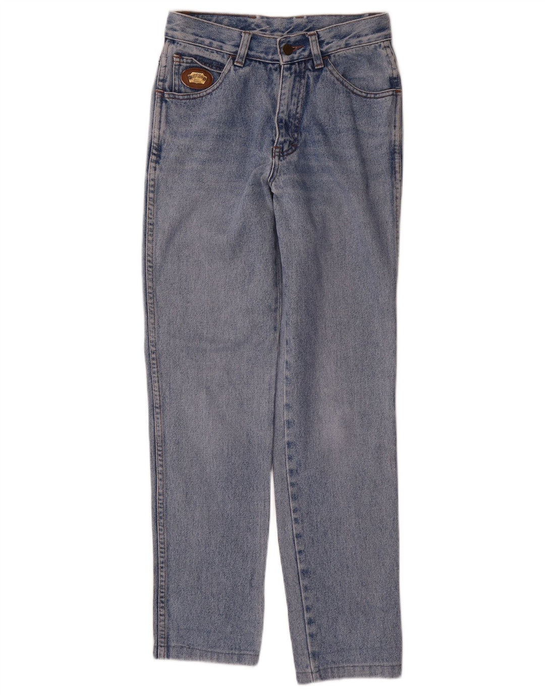 Jeans slim feminino vintage W26 L29 algodão azul