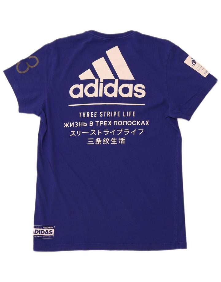 ADIDAS Mens Graphic T-Shirt Top Médio Algodão Azul
