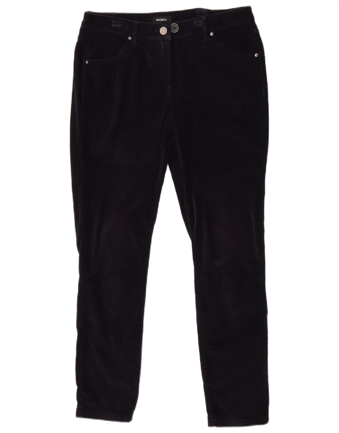 Calça casual justa feminina Max & Co. W32 L29 azul marinho