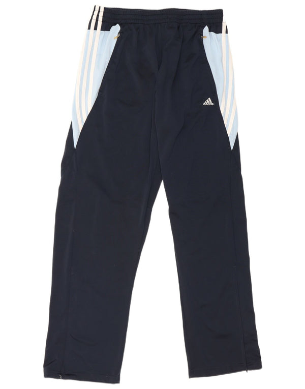 Calça de treino masculina Adidas UK 42/44 grande azul marinho colorblock