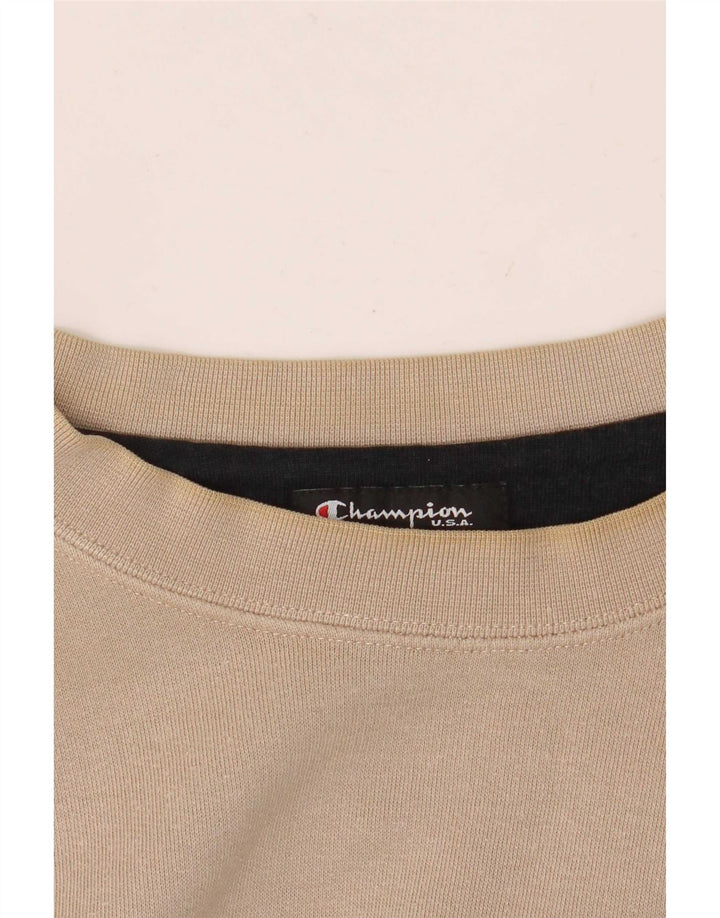 Campeão masculino gráfico moletom jumper XL bege