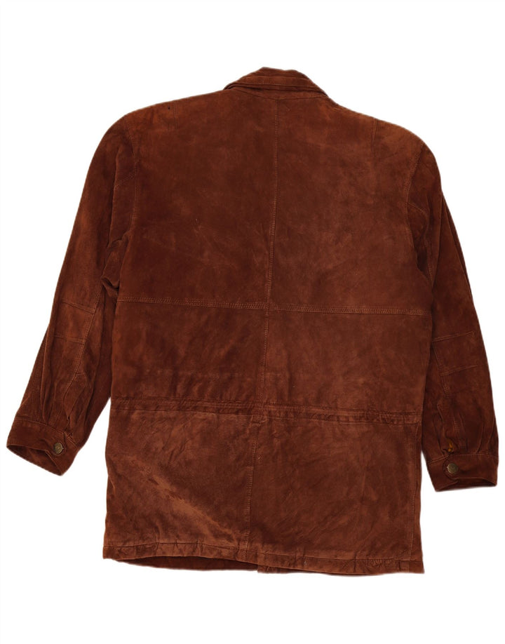 Jaqueta de camurça masculina vintage UK 42 XL marrom