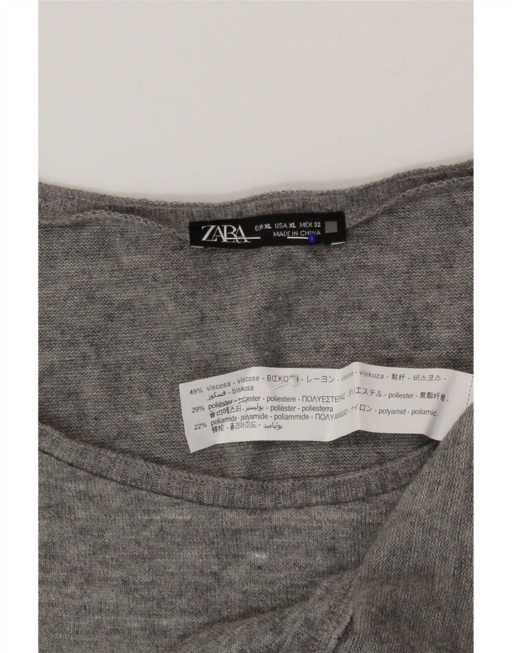 Colete feminino Zara UK 18 XL cinza viscose