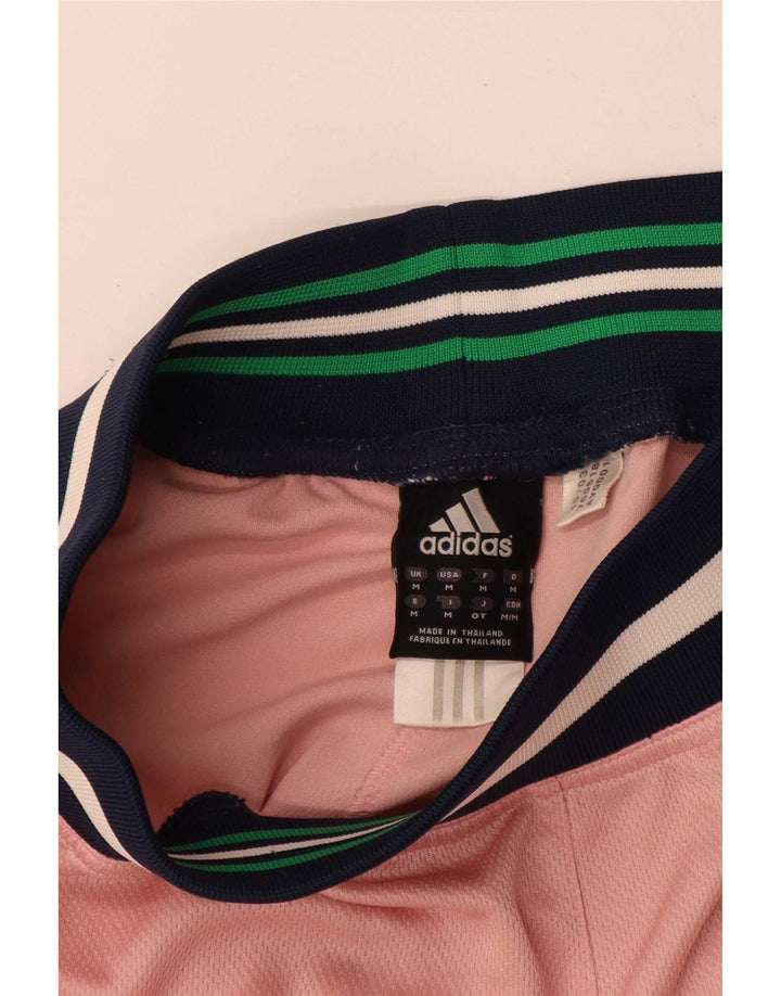 Shorts esportivos femininos Adidas UK 12 poliéster colorblock rosa médio