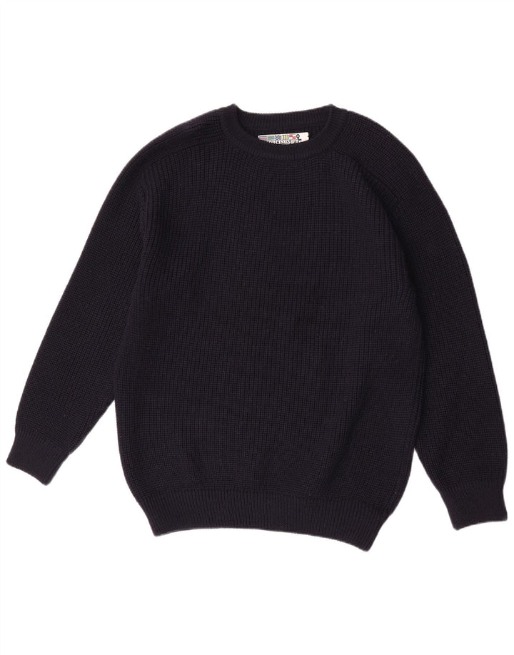 Suéter masculino Orcinus com gola redonda, lã azul marinho médio