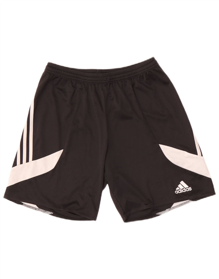 Shorts esportivos masculinos Adidas médio preto colorblock poliéster
