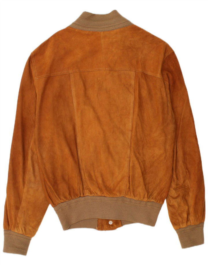 Jaqueta bomber masculina vintage de camurça IT 50 grande marrom