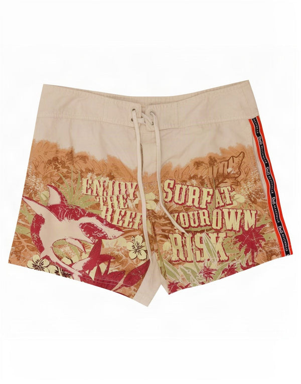 Dolce & Gabbana Shorts de natação masculino gráfico médio algodão branco