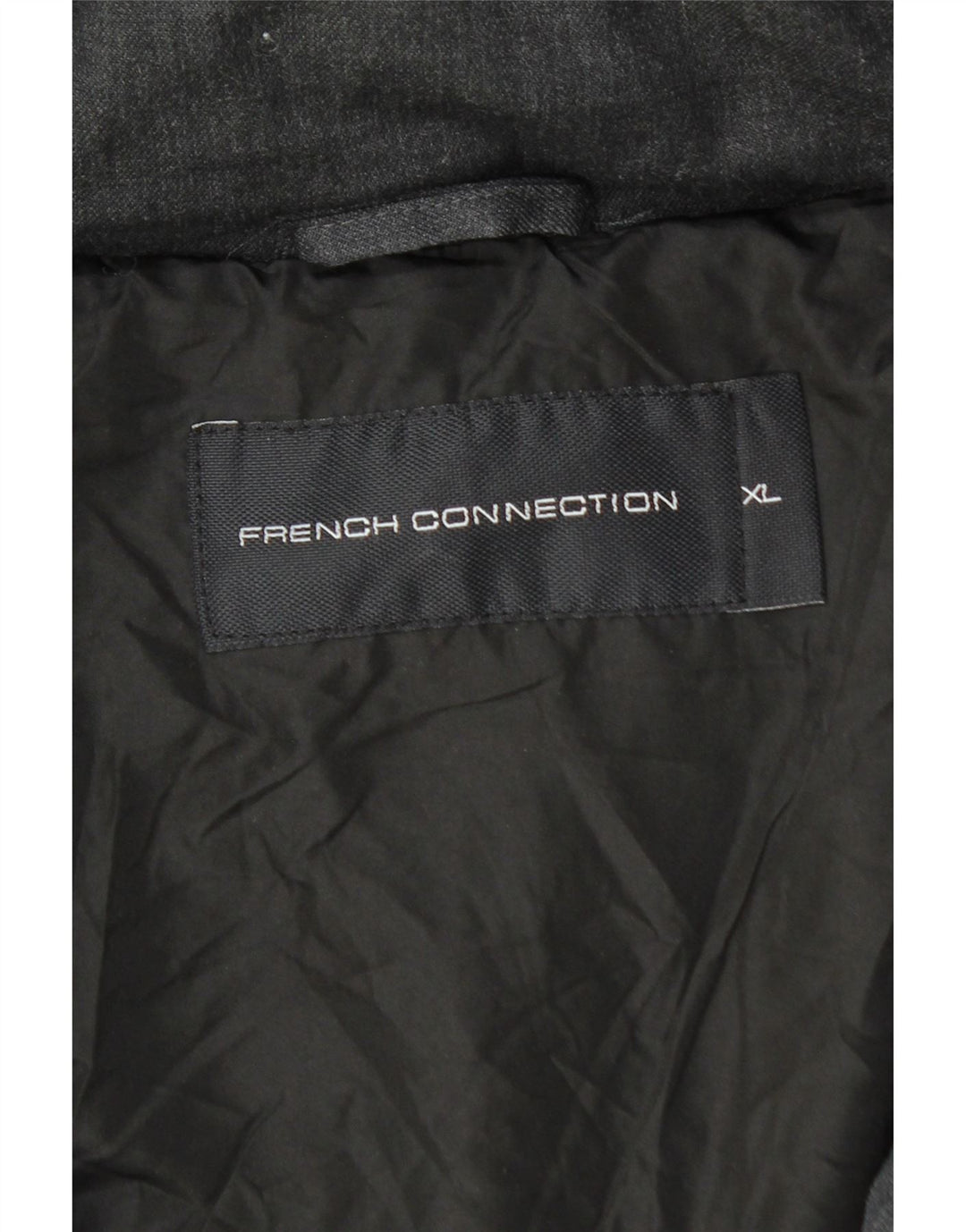Jaqueta masculina acolchoada com capuz French Connection UK 42 XL lã preta