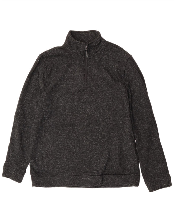 Moletom masculino Mountain Warehouse com zíper e gola XL preto manchado