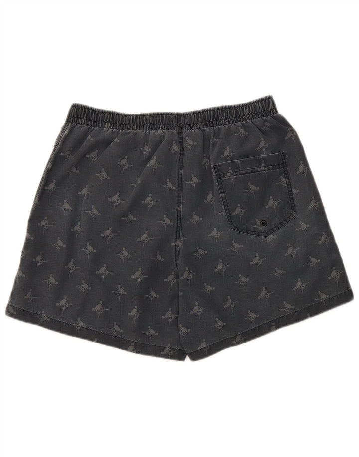 Shorts de banho Zara masculino com padrão abstrato cinza médio nylon
