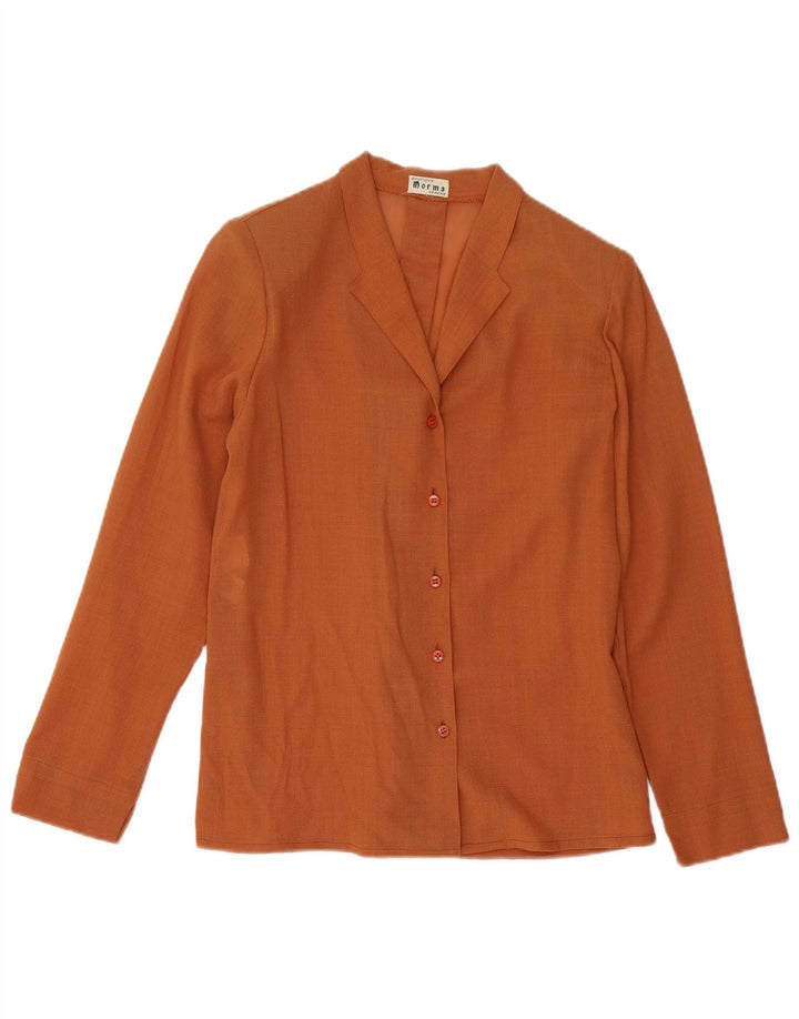 Blusa feminina vintage IT 46 grande lã virgem marrom