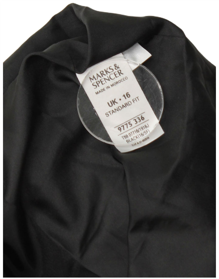 Jaqueta blazer feminina de 4 botões Marks & Spencer Reino Unido 16 grande preta