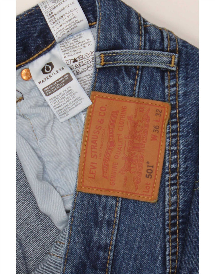 Shorts jeans masculino 501 da Levi's W36 grande algodão azul