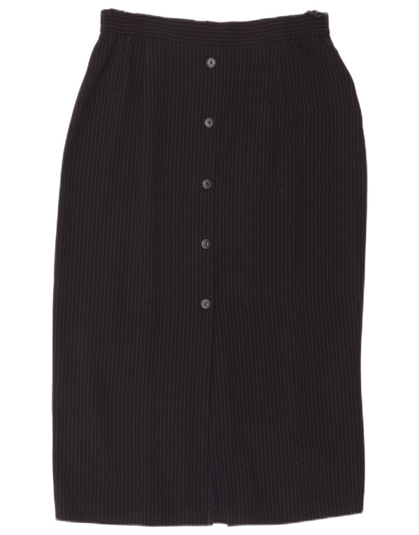 SAMOON Saia lápis feminina de cintura alta Reino Unido 18 XL W34 risca de giz azul marinho