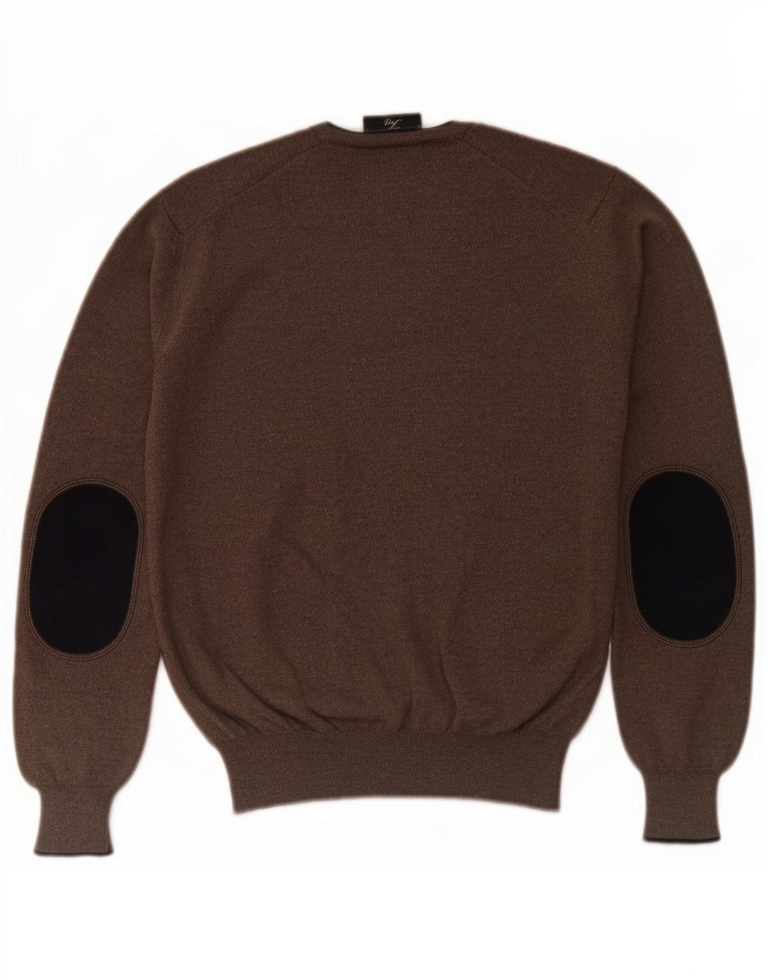 Suéter masculino Fay com decote em V IT 46 lã virgem marrom pequena