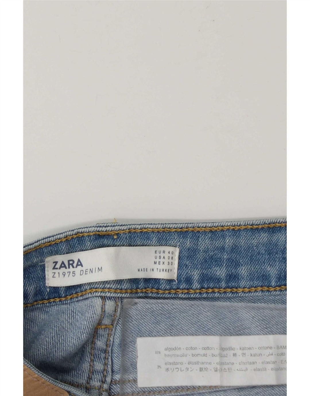 Zara Jeans Slim Feminino EU 40 Médio W30 L29 Azul Algodão