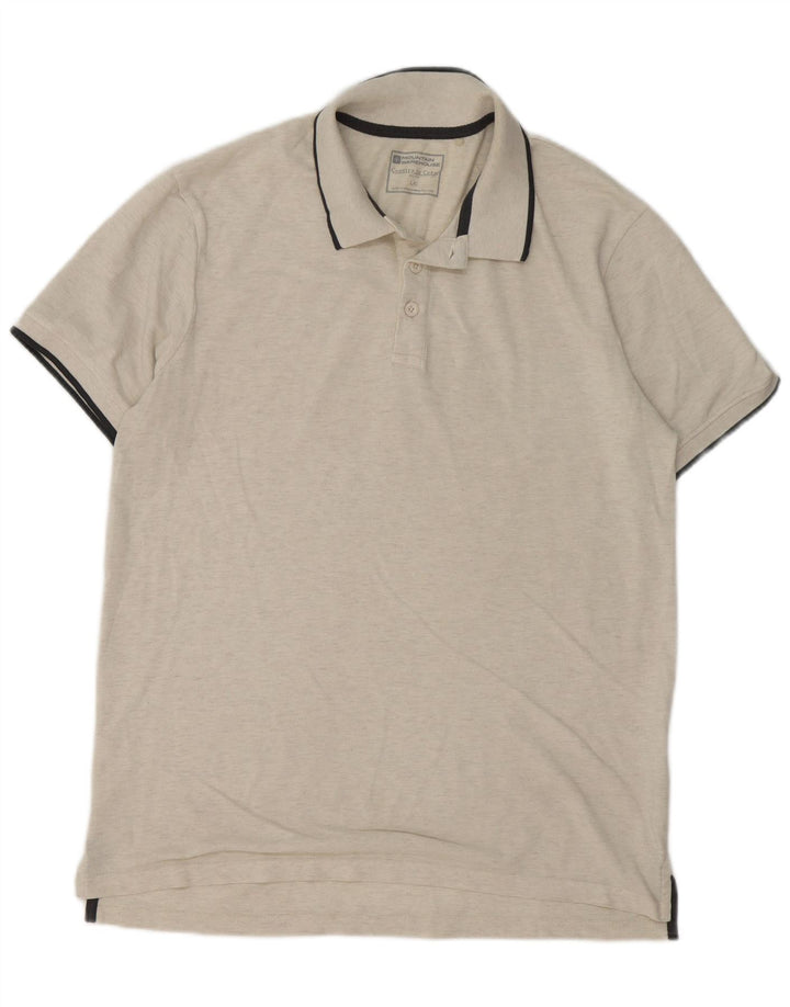 Camisa polo masculina Mountain Warehouse grande algodão bege