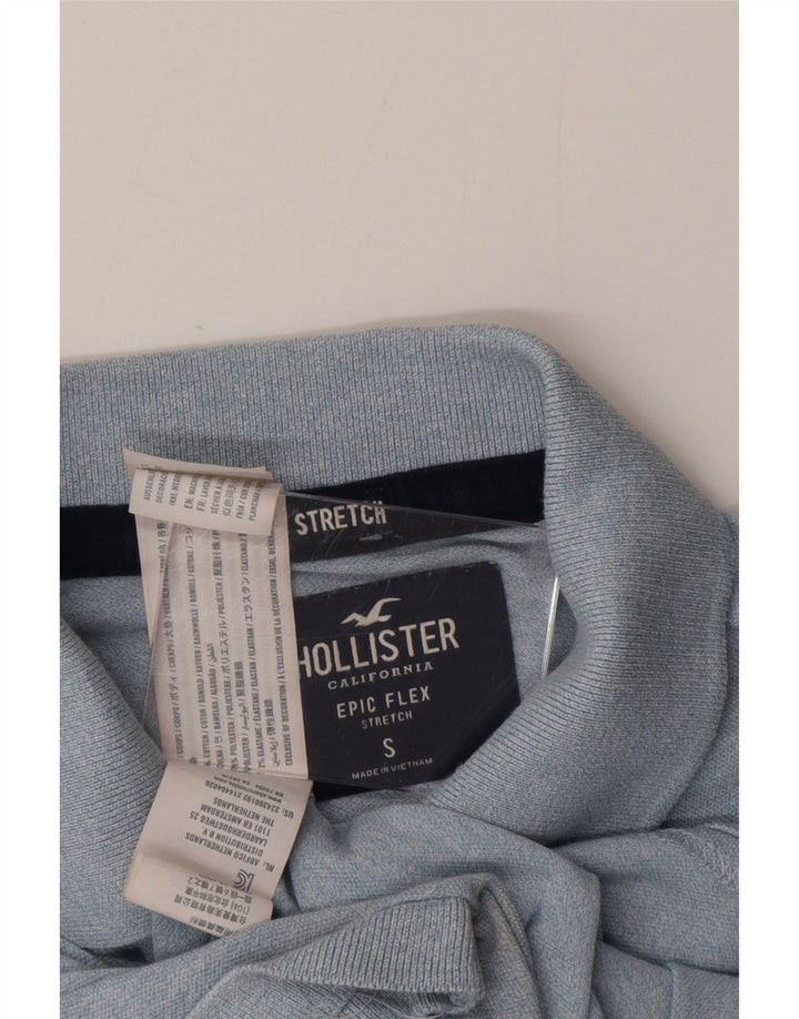 Camisa polo masculina HOLLISTER pequena de algodão azul