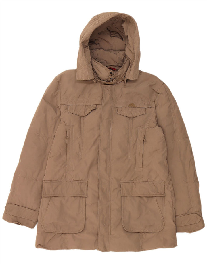 Jaqueta masculina acolchoada com capuz Kappa UK 42 XL poliéster bege