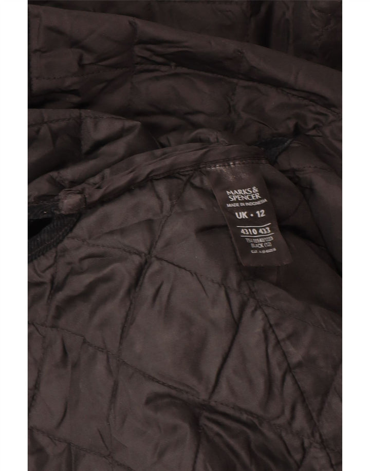 Casaco acolchoado feminino Marks & Spencer UK 12 médio preto poliamida