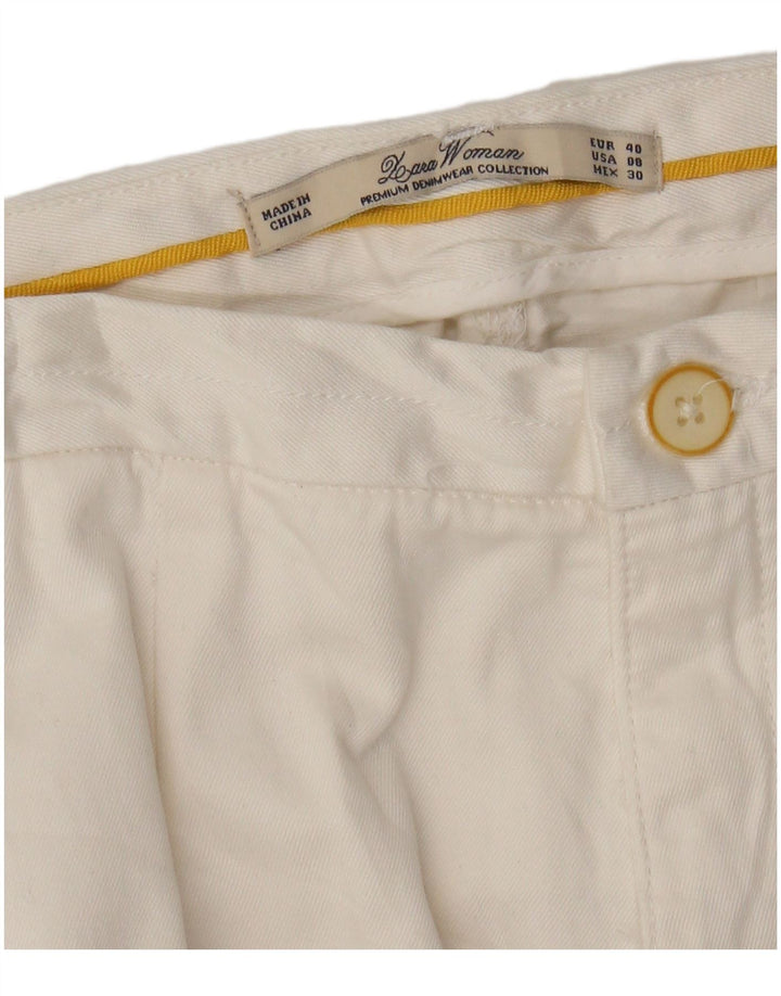 Calça Chino Reta Feminina Zara EU 40 Médio W30 L28 Branco