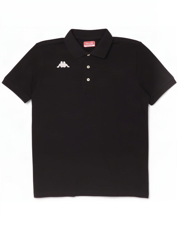 Camisa polo masculina Kappa de algodão preto médio