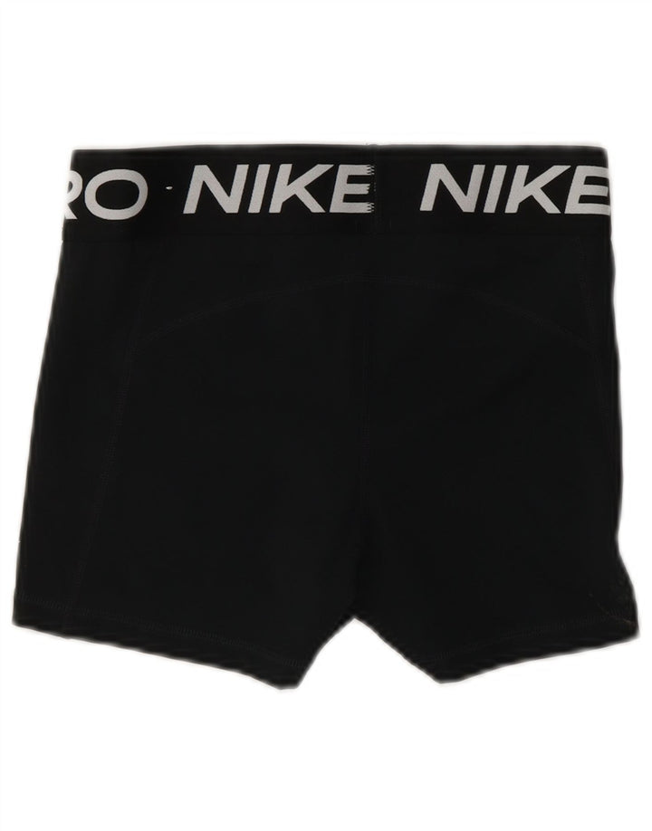 NIKE Womens Dri Fit Graphic Sport Shorts Reino Unido 10 Pequeno Poliéster Preto