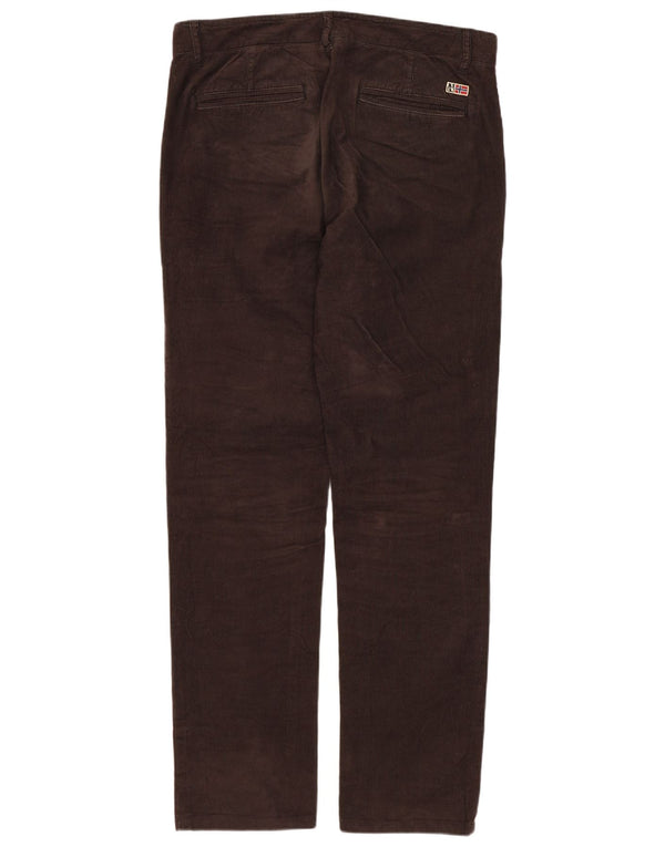 Calça feminina reta de veludo Napapijri W30 L30 marrom