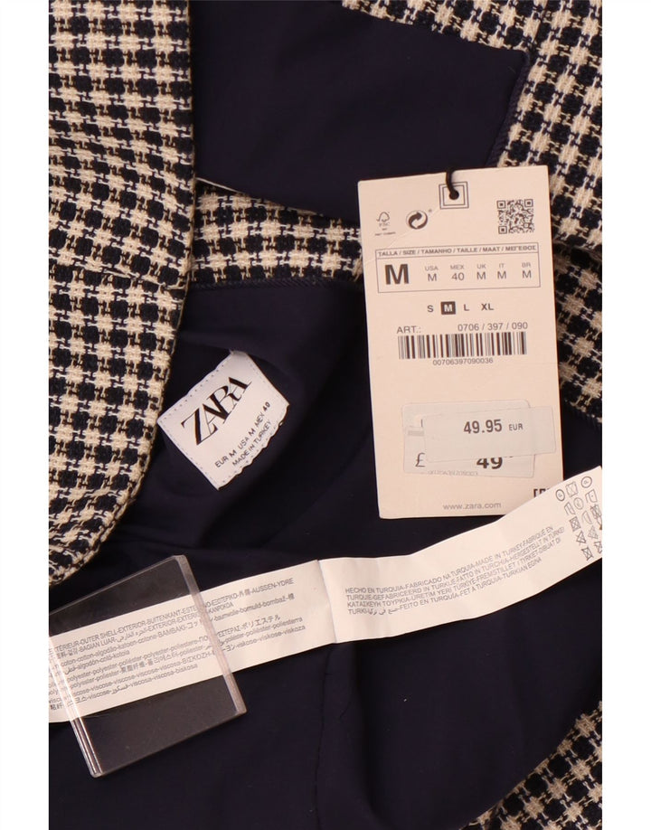 Colete masculino ZARA médio azul marinho algodão houndstooth