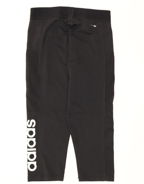 Adidas Womens Climalite Graphic Capri Leggings Reino Unido 8/10 Pequeno Preto