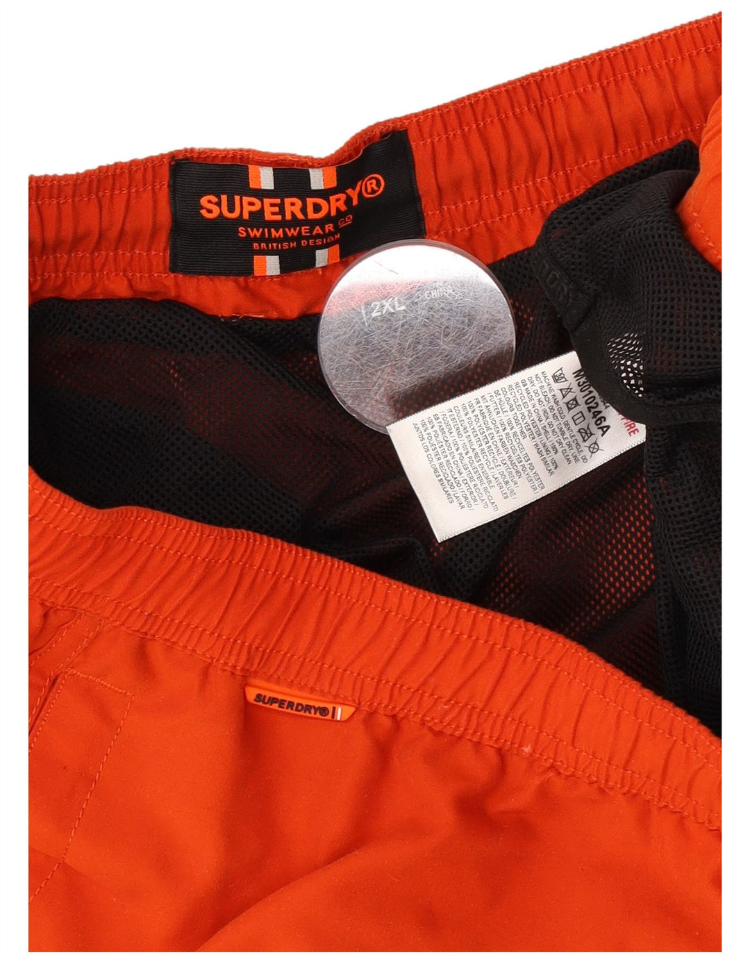 Shorts de natação masculino Superdry Graphic 2XL poliéster vermelho