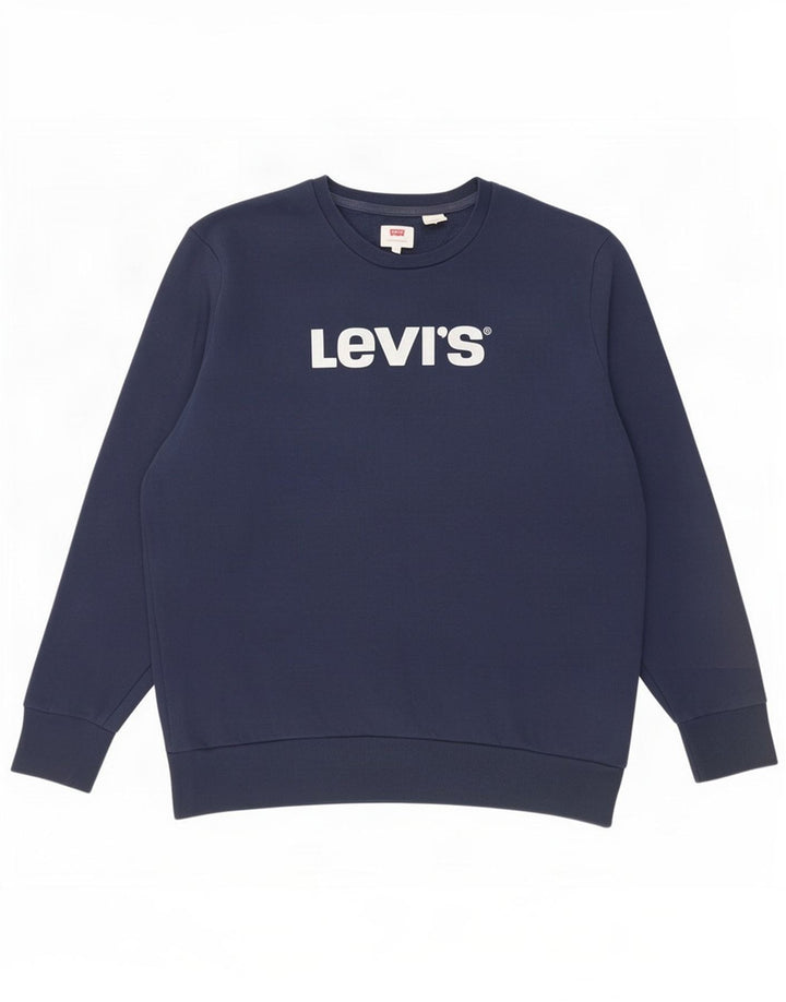 Suéter gráfico masculino Levi's grande algodão azul marinho