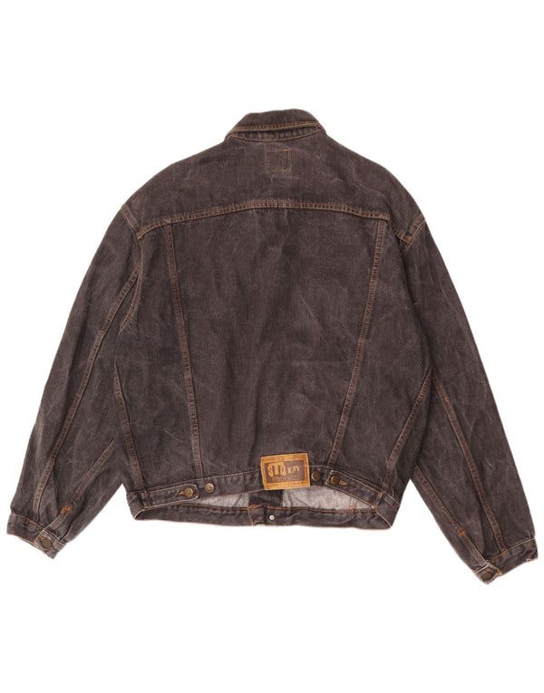 Jaqueta jeans masculina vintage UK 40 grande algodão preto