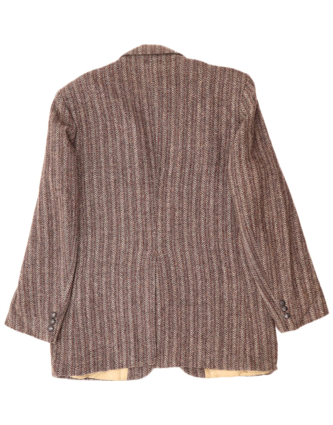 Jaqueta blazer masculina de 2 botões HARRIS TWEED Reino Unido 38 listrado cinza médio
