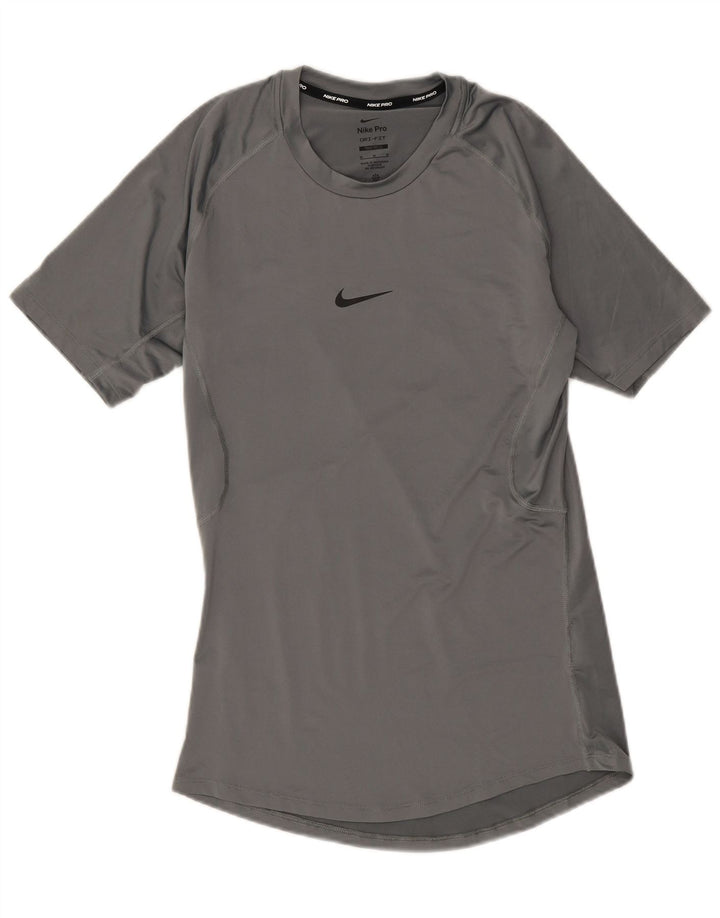 Camiseta masculina Nike Tight Fit Top cinza médio poliéster