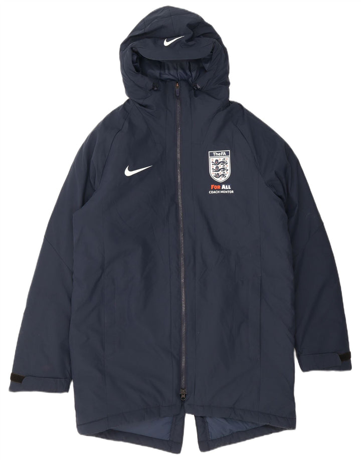 Jaqueta Nike masculina com capuz Parka UK 38 poliéster azul marinho médio