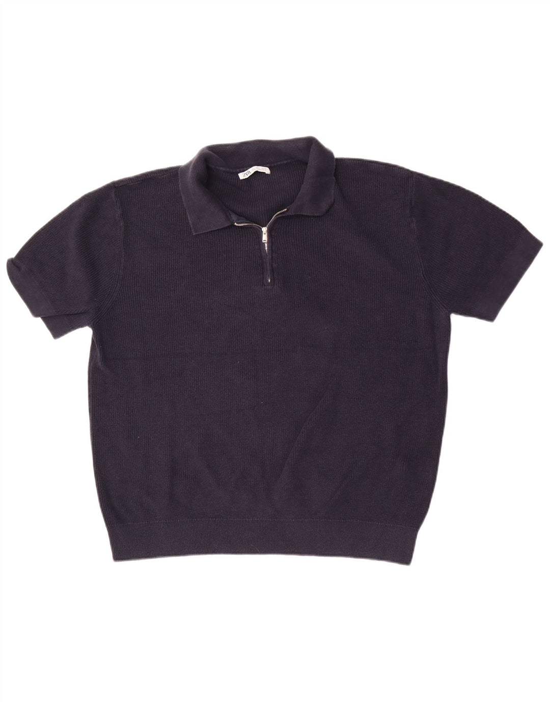 Camisa polo masculina Zara grande algodão azul marinho