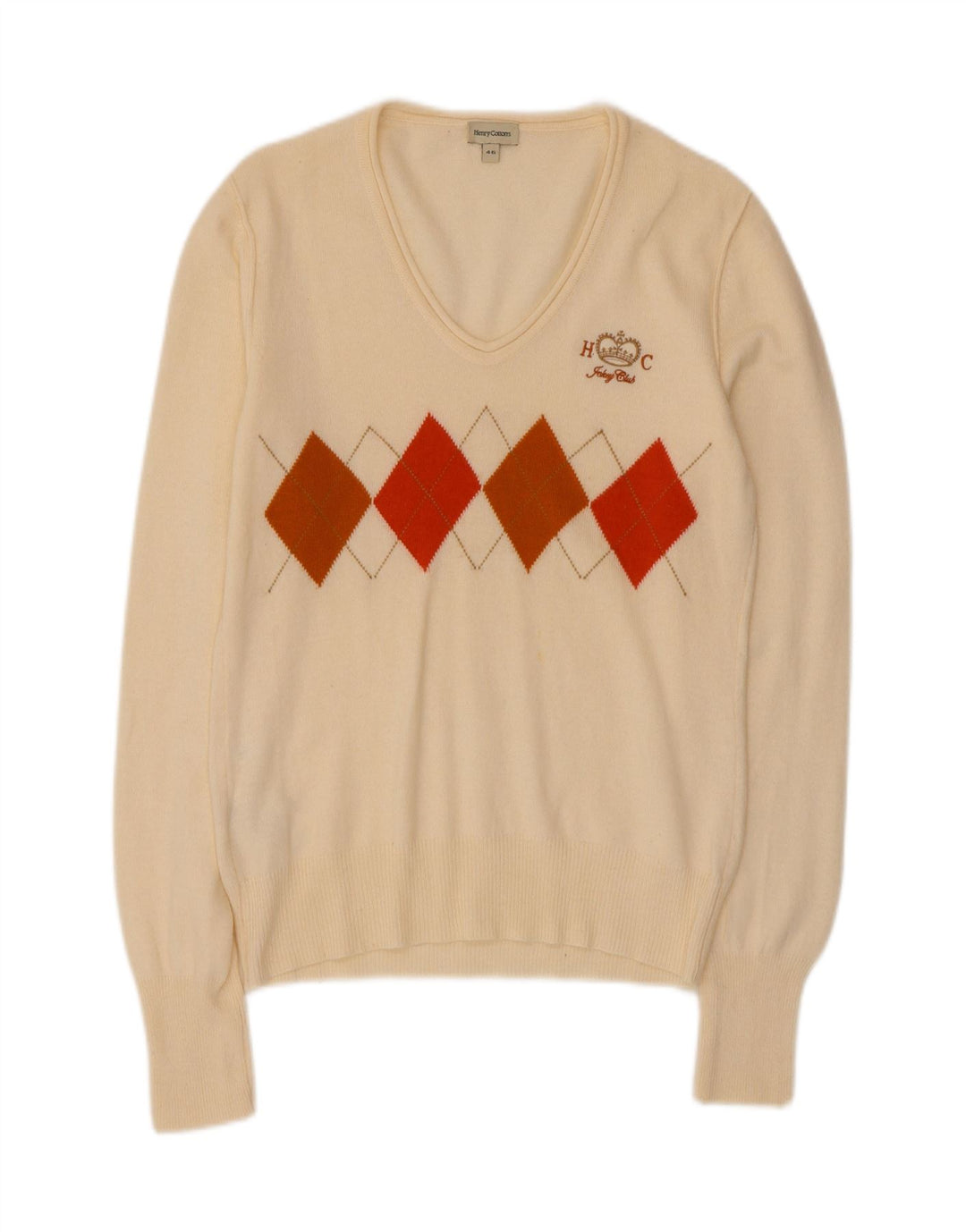 Suéter feminino Henry Cottons com decote em V IT 46 grande off white