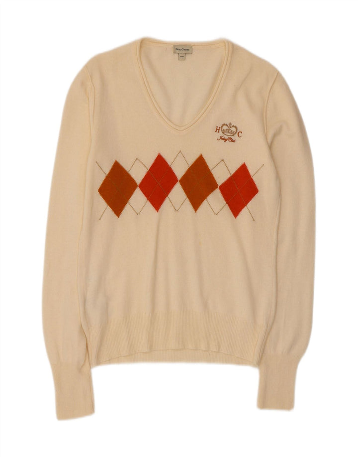 Suéter feminino Henry Cottons com decote em V IT 46 grande off white