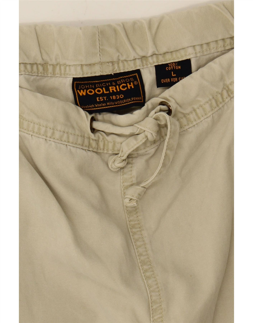 WOOLRICH Mens Straight Trousers Large W34 L27 Beige Cotton Vintage Woolrich and Second-Hand Woolrich from Messina Hembry 