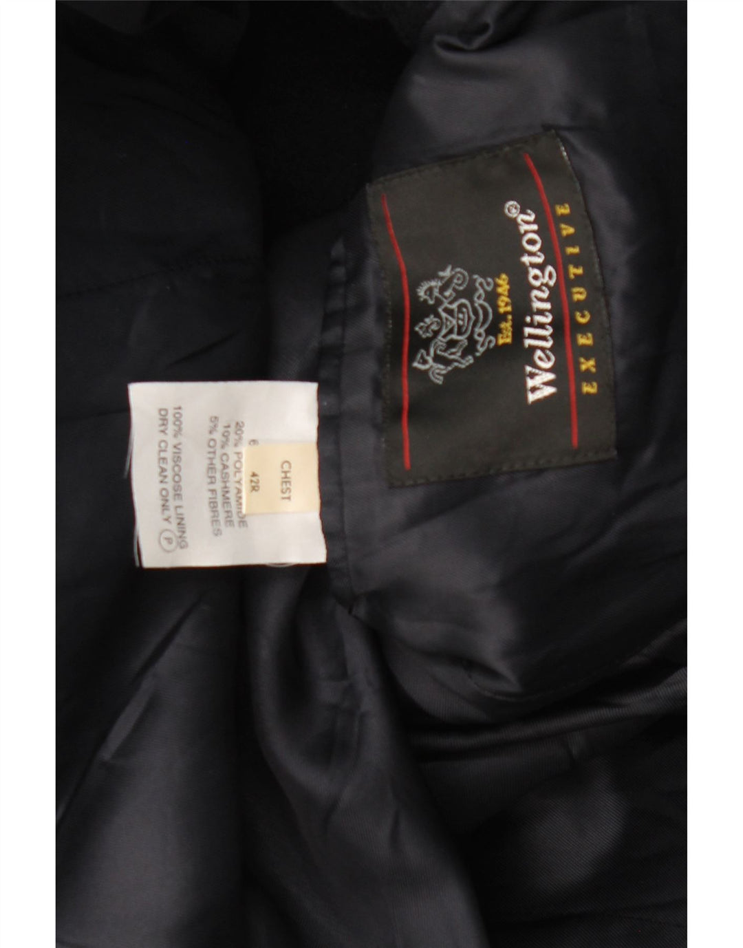 Sobretudo masculino WELLINGTON UK 42 XL lã azul marinho