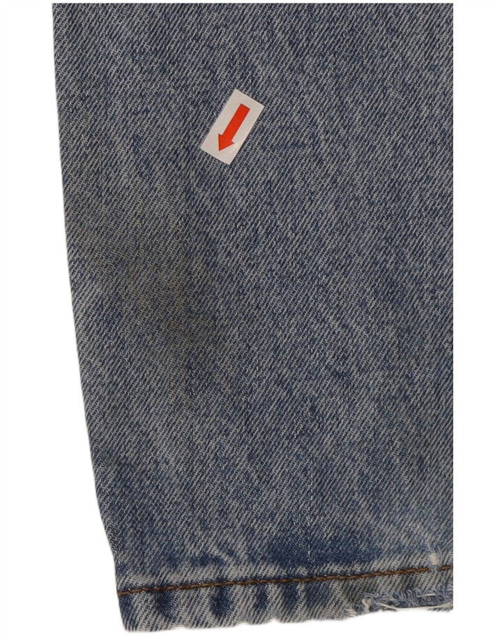 Calça jeans reta masculina Fat Face desgastada W30 L34 algodão azul