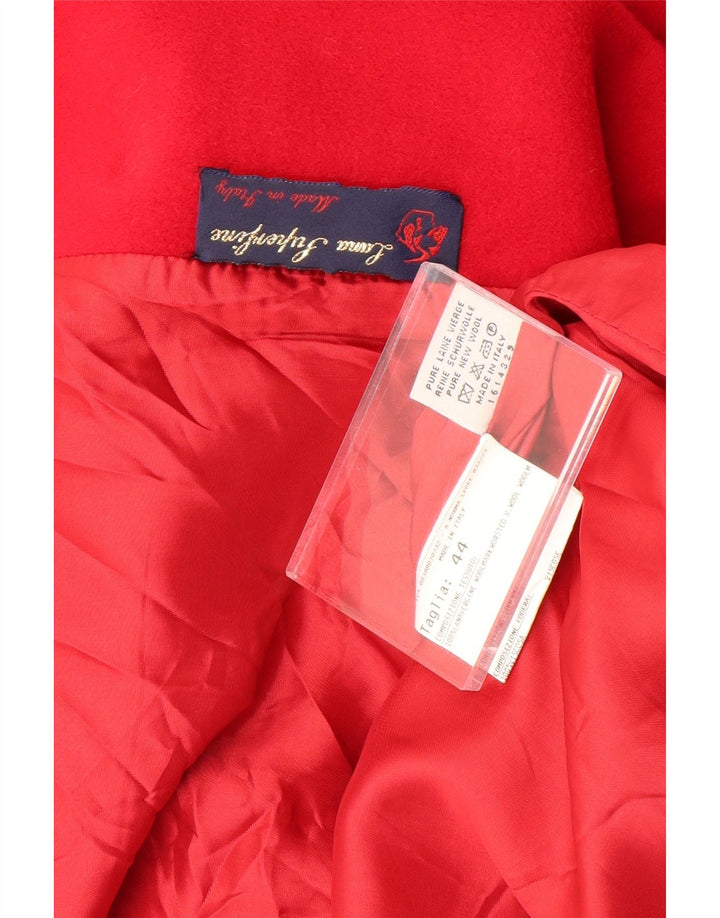 Sobretudo feminino vintage IT 44 médio vermelho lã nova