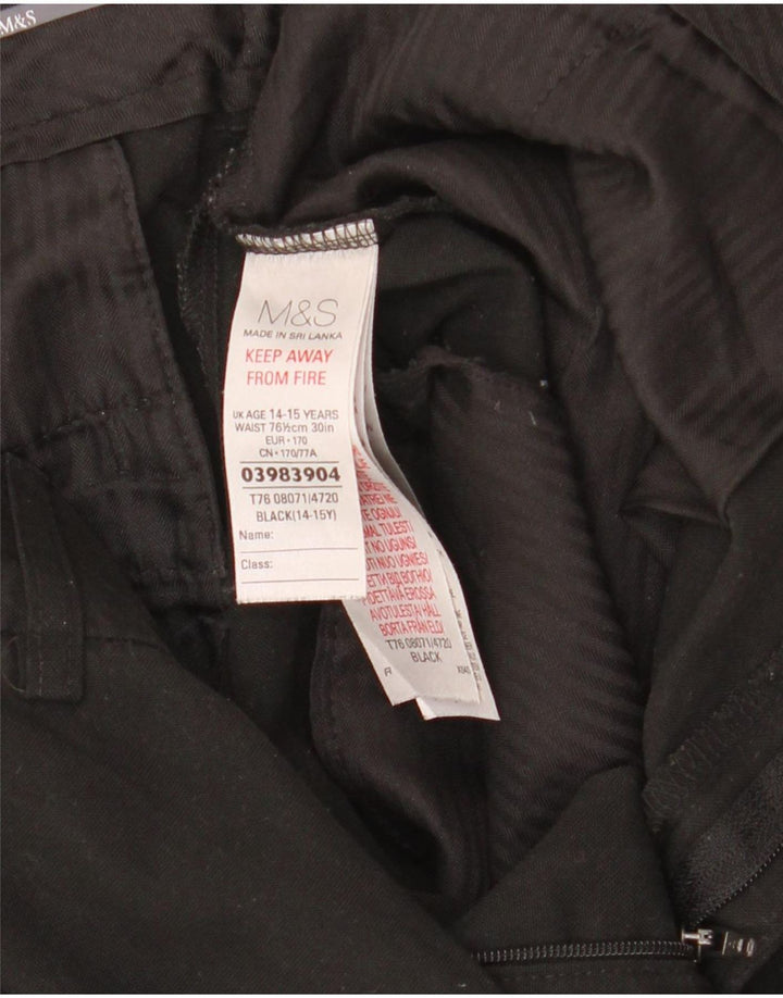 Calças Marks & Spencer Boys Slim Suit 14-15 Anos W30 L30 Poliéster Preto